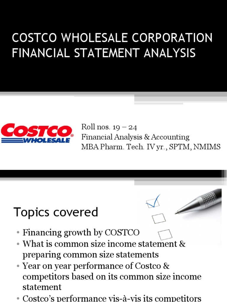 costco wholesale corporation case study costco wholesale corporation financial statement analysis (a) solution